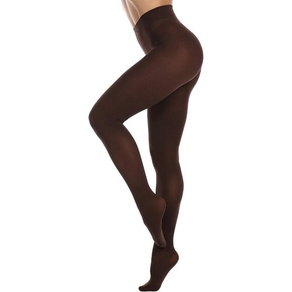 Denim - Women Coffee Soft Opaque Tights EVERSWE Stretchy Comfortable Fashion Hosiery